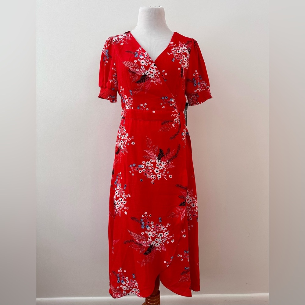 Lulus Cocktail Midi Wrap Dress